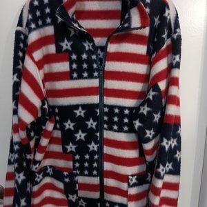 CUSTOM MADE FLEECE FLAG JACKET UNISEX   M